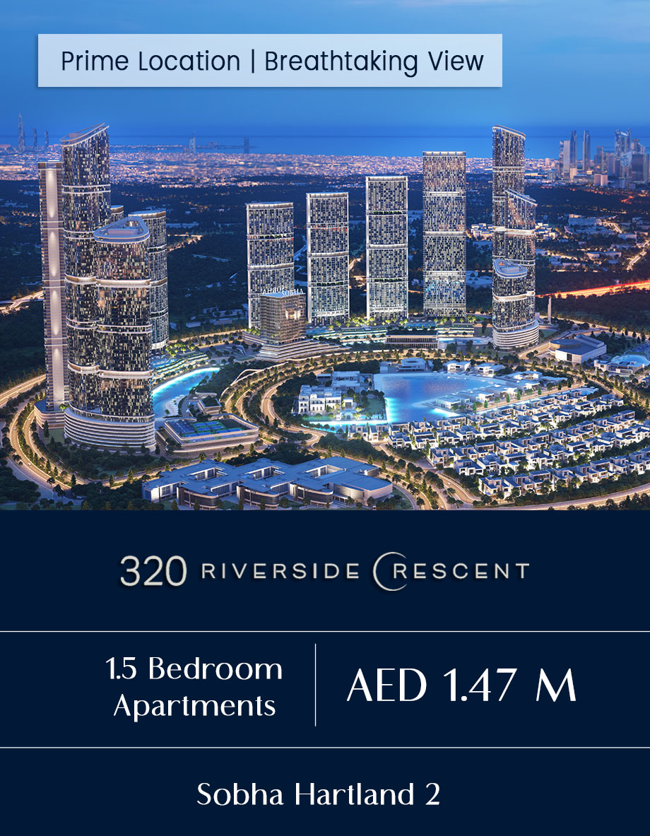 320 Riverside Crescent 1-3 Bedroom Waterfront Apartments at Sobha Hartland 2, Dubai